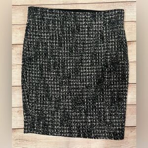 Potters Pot tweed fabric, black, work, knee length Size Large